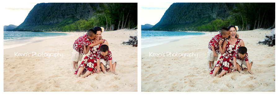 Giggling fit Hawaii Photographer beach photos mom and boys