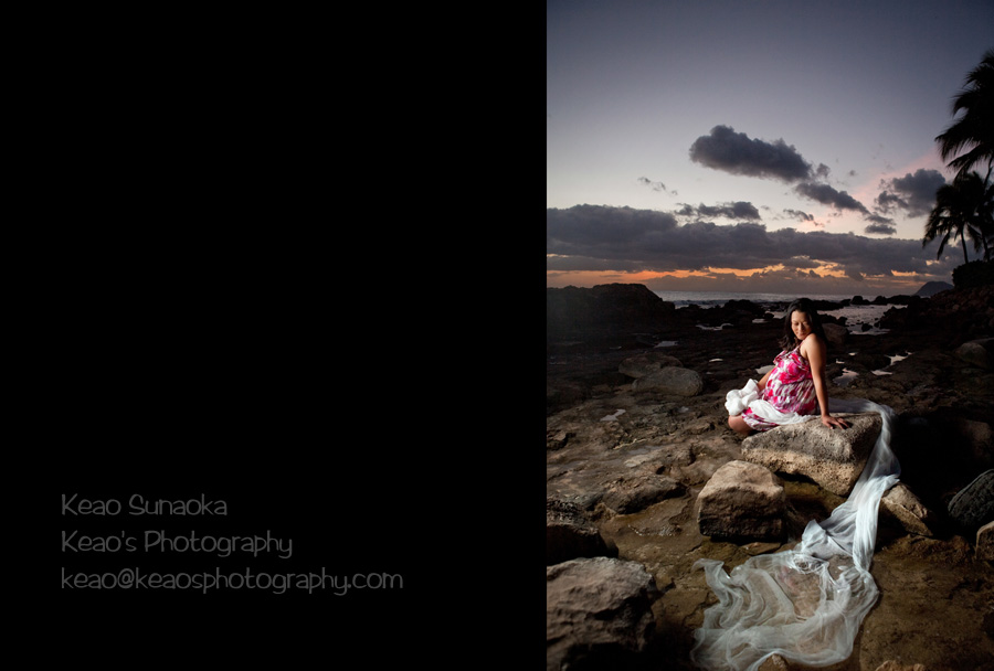Hawaii maternity beach photos at sunset