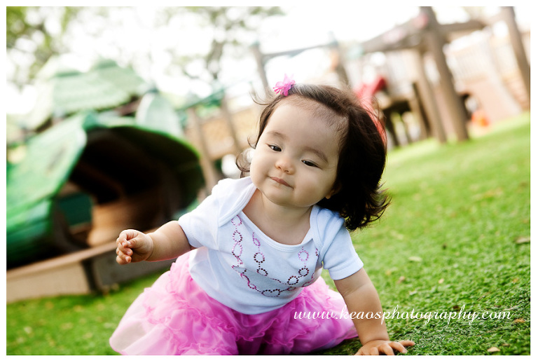 baby crawling in tutu