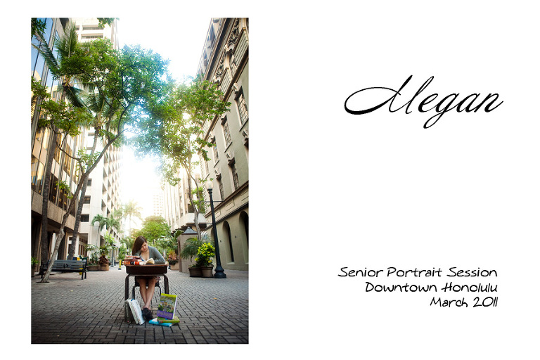 Kamehameha senior picture in downtown Honolulu