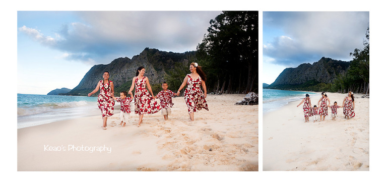 White sandy beach family photos Hawaii beach photography