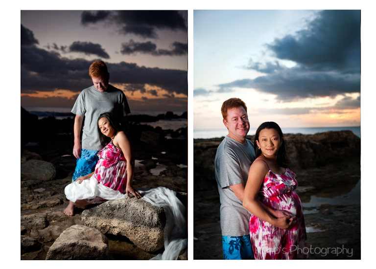 Hawaii photographer beach sunset maternity pictures