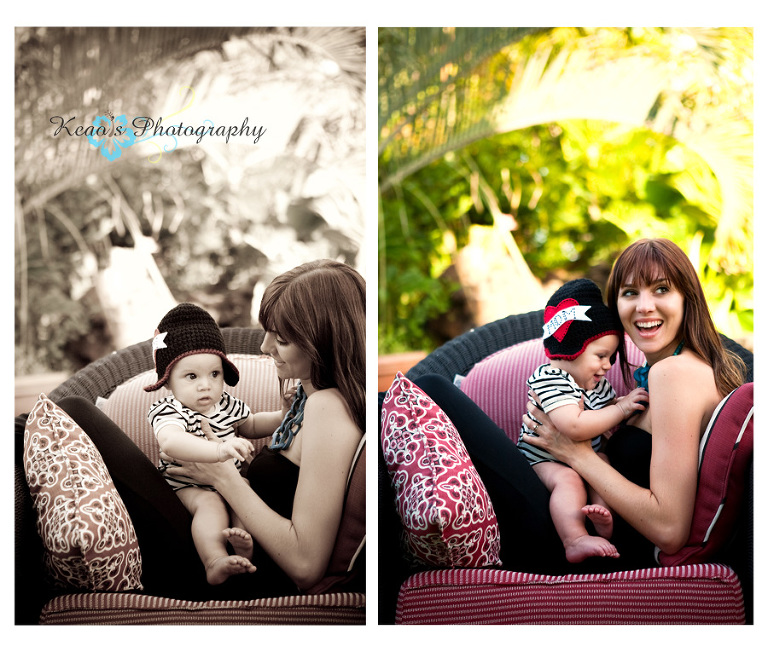 kailua hawaii baby boy photography with mom sitting in chair