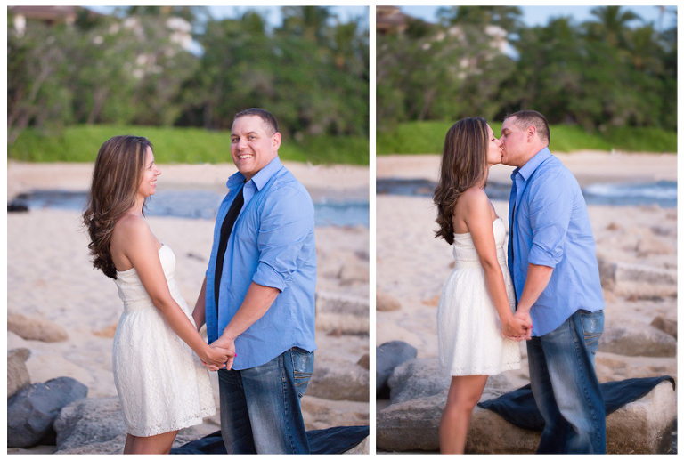 great pose for groom in couple engagement photos