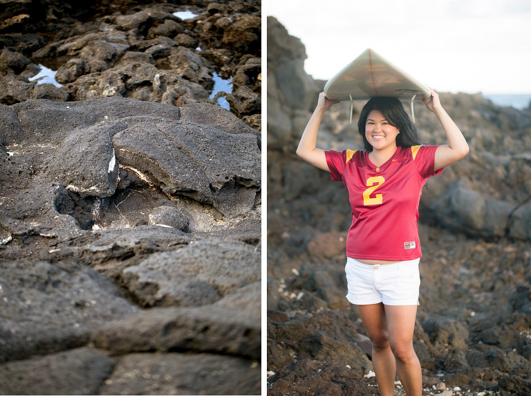 surfer girl professional photo session at Sandys Beach Oahu