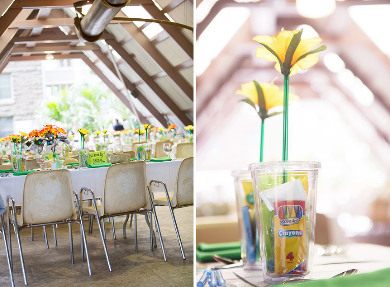 Atherton halau wedding setup for Hawaii wedding