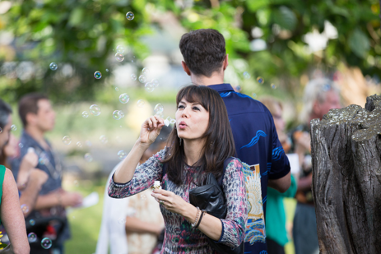 bubble exit at hawaii wedding