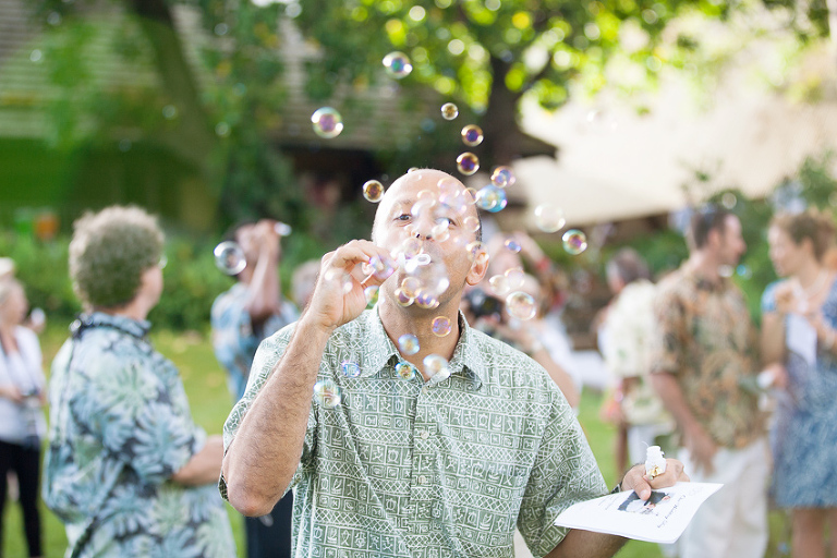 bubble exit for hawaiian wedding