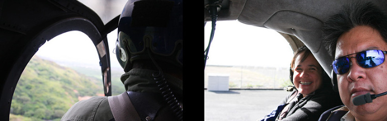 Inside the police helicopter