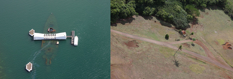 Aerial view of Oahu's landmarks