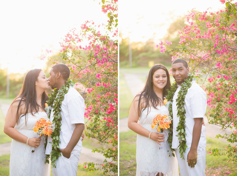 kapolei hawaii wedding with orange colors