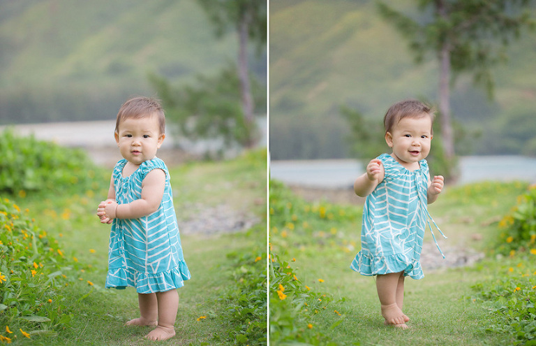 happy birthday girl enjoying her Hawaii family photos