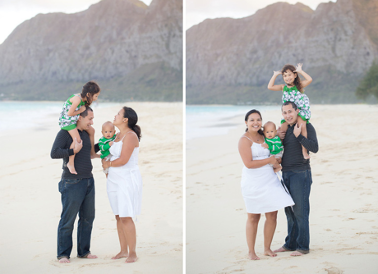 Fun family photos on a Hawaiian beach