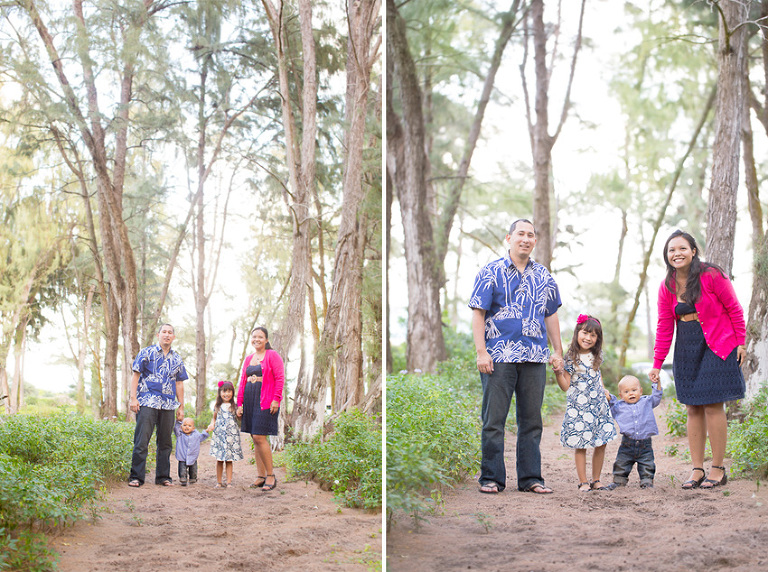 vibrant colors of a hawaii family photograph at sunset