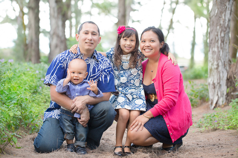 close-up family photo on Hawaiian afternoon