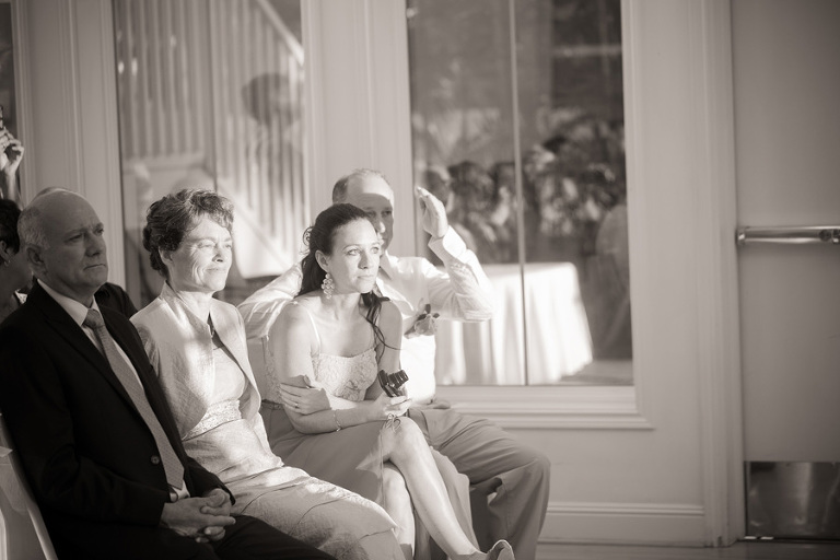 family of the bride enjoying the moment in a Paradise Cove Crystal Chapel wedding