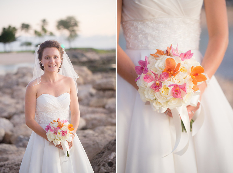 beautiful bride at Ko Olina sunset wedding
