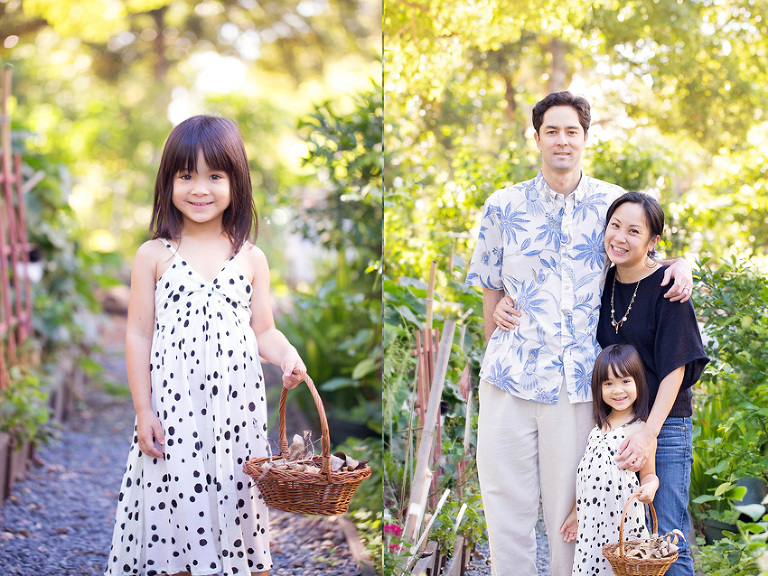 vibrant family photo by Hawaii family photographer at Foster Botanical Garden