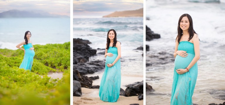 Oahu beach maternity photos