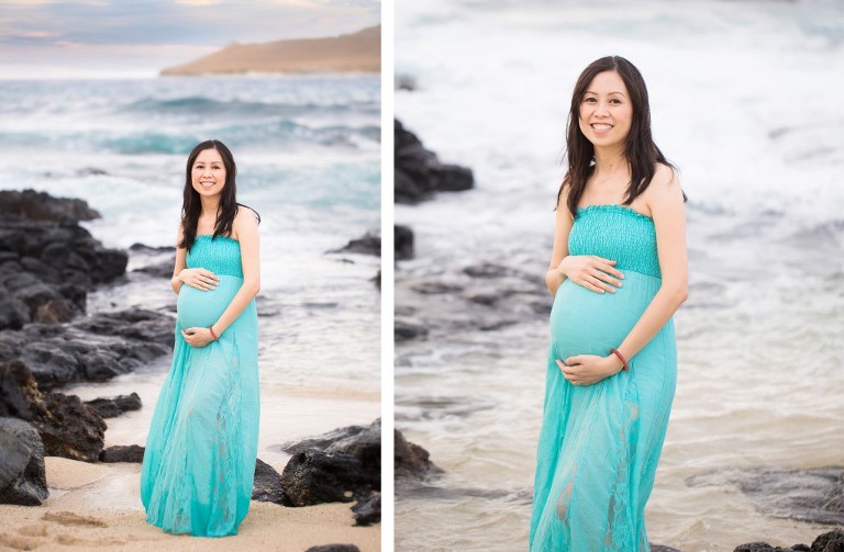 Honolulu maternity photos at Makapuu beach