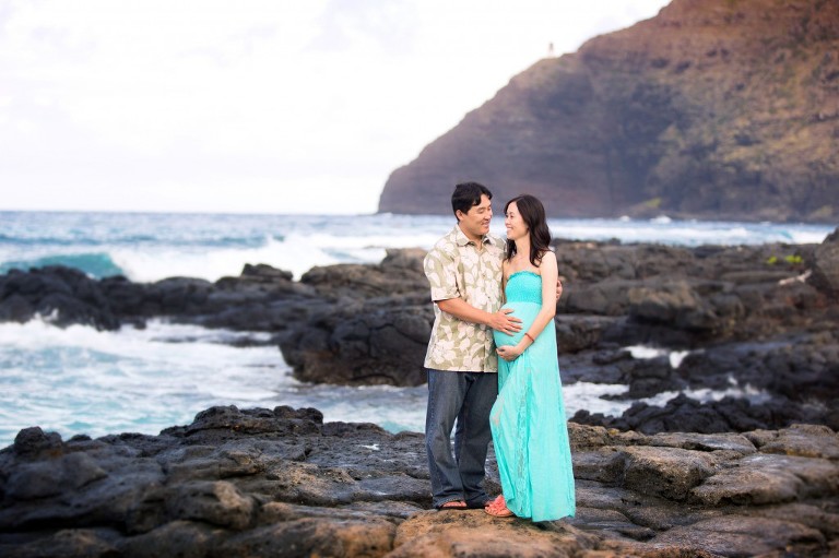 sweet couple embrace pregnancy photo