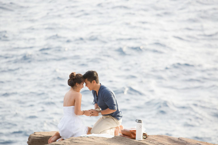 moment of the big surprise proposal in hawaii