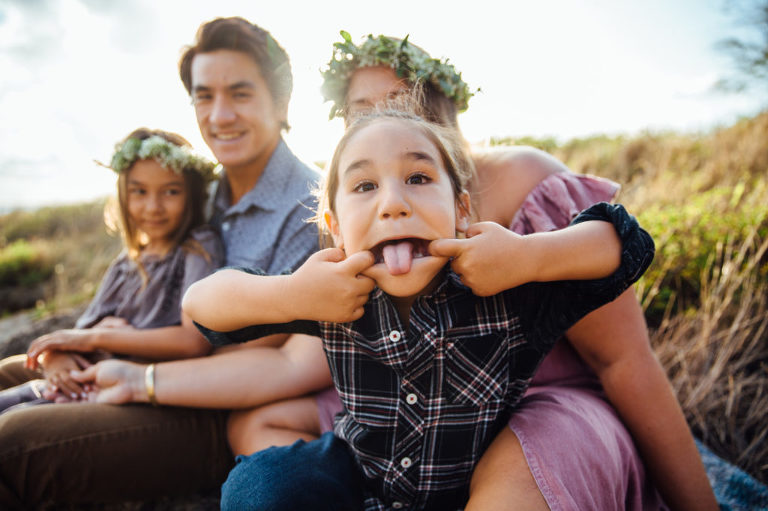 fun and silly Hawaii family photo