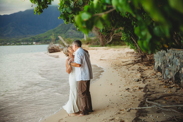 Wedding first dance on the sand at Kualoa