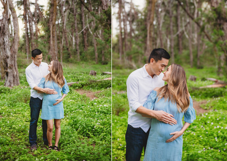 Hawaii Oahu maternity photos for couple