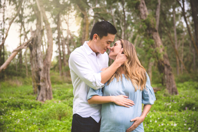 expecting parents in photo shoot