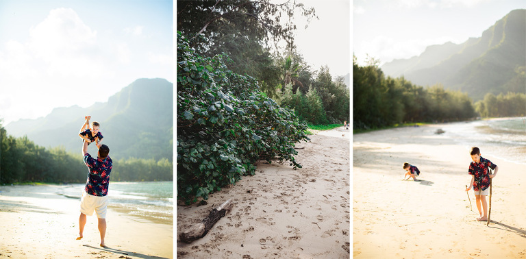 beach fun family photos in Hawaii